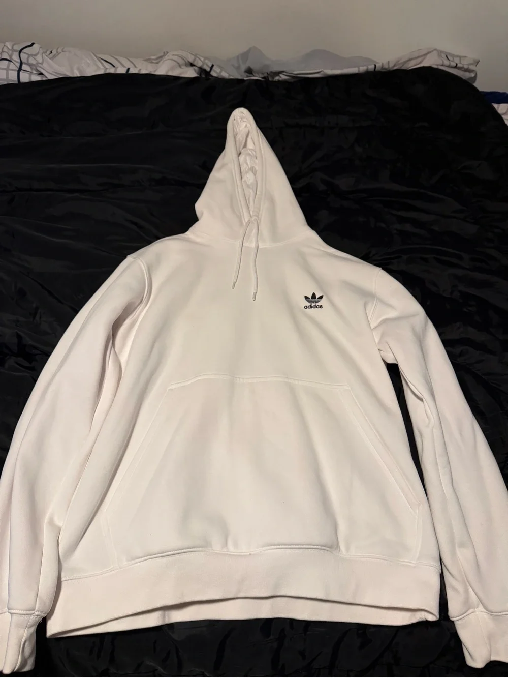 adidas Men's Cream Trefoil Hoodie Jacket some small stains. Can tye dye